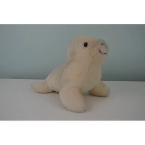 Vintage Dakin 1984 Seal Plush Stuffed Animal Toy 11" White Grayish Shade